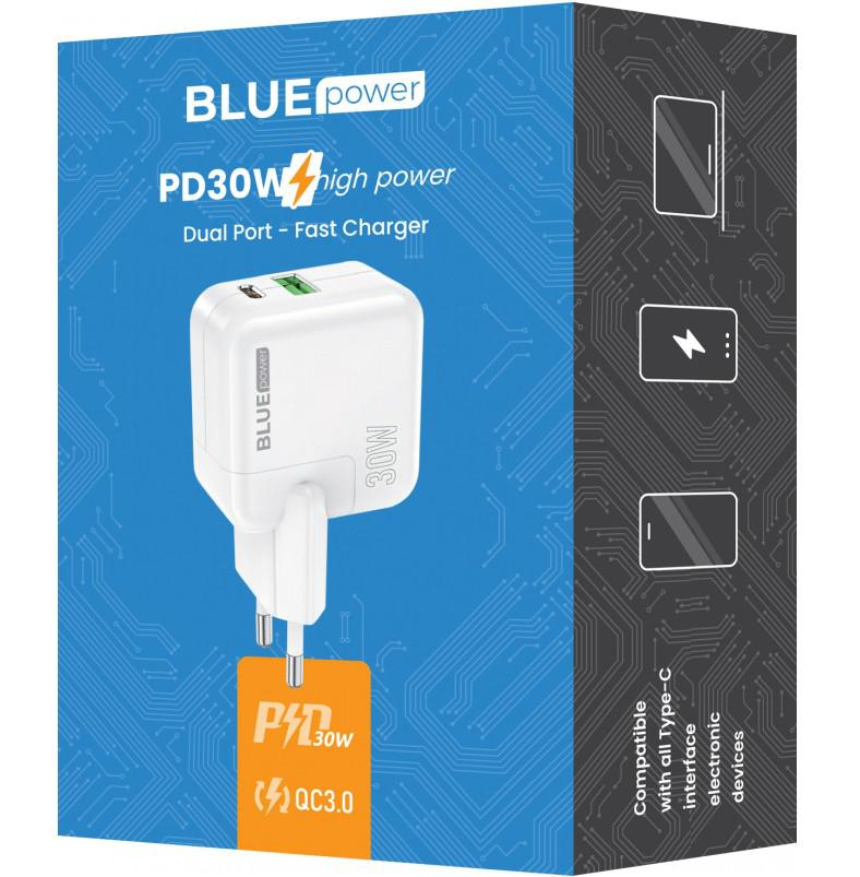 Incarcator retea BLUE Power BC111A 30W/3A  1xUSB-A & 1xUSB-C White [3]