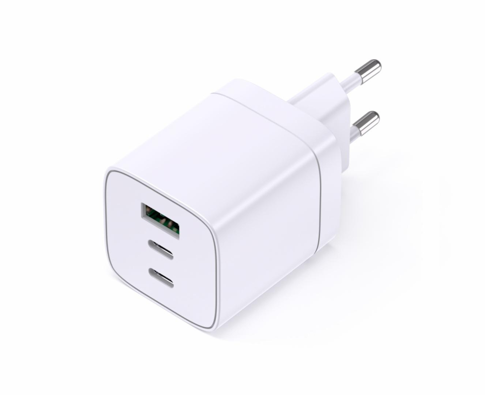 INCARCATOR SERIOUX 65W 2xUSB-C & USB-A de perete, Ieșire USB-C: C1 și C2: 5V/3A, 9V/3A, 12V/3A, 15V/3A, 20V/3,25A (65W) PPS: 5-11V/5A, (55W), A1: 5V/4,5A, 9V/3A, 12V/2,5A, 20V/1,5A(30W) C1+C2: 45W+20W (max. 65W), C1+A1: 45W+18W (max. 63W ) C2+A1: 7,5W+7,5W (max. 15W), C1+C2+A1: 45W+7,5W+7,5Wmax. 60W [4]