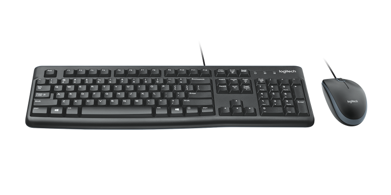 Kit Logitech MK120, tastatura cu fir standard, USB 2.0, mouse optic numar butoane/rotite scroll 3/1, negru [2]