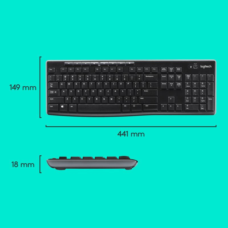 Kit Logitech Wireless Mk270, Usb, Black, 920-004508 [9]