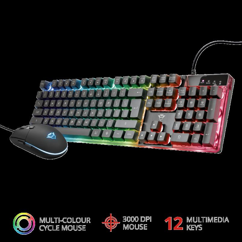 Kit Tastatura + Mouse Trust GXT 838 Azor Gaming Combo, negru [2]