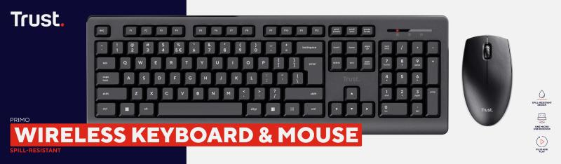 Kit Trust Primo tastatura standard, mouse wireless optic, rezoltie maxima 1200 DPI, negru [11]