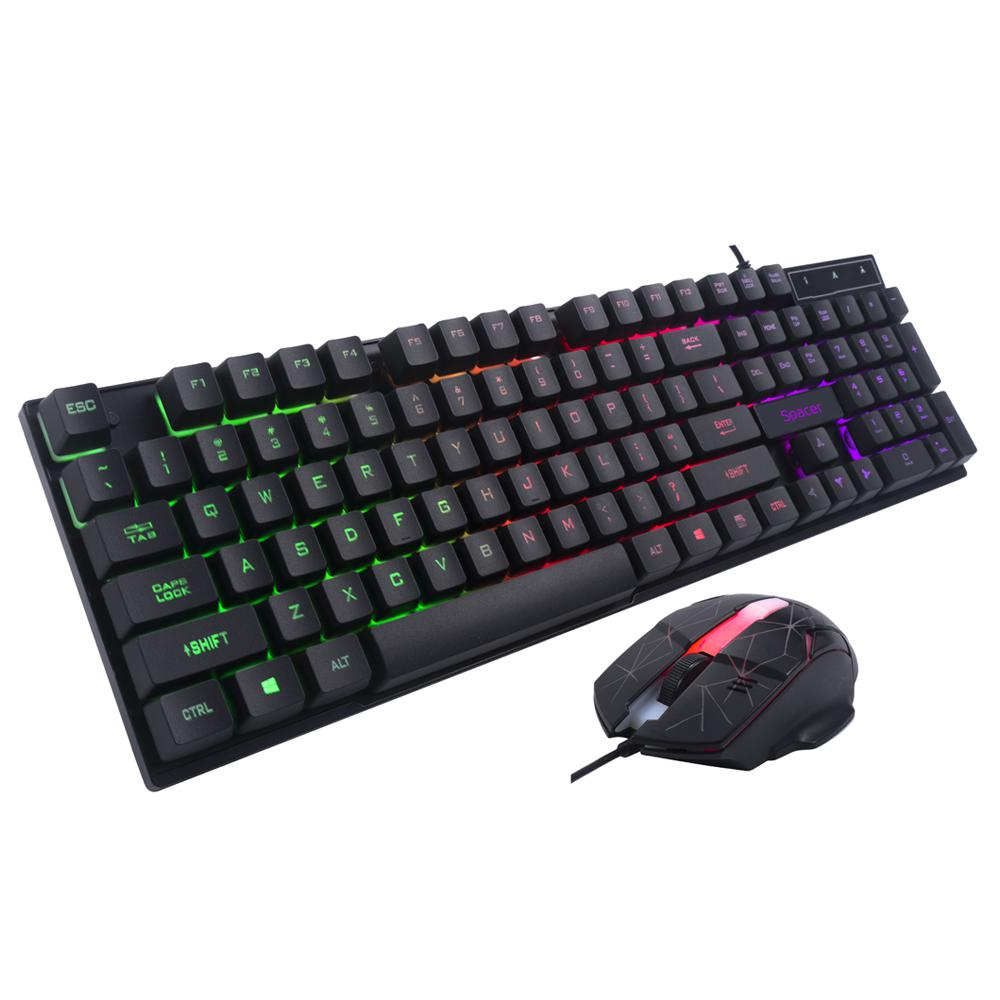 Kit Wired tastatura si mouse SPACER SP-GK-01, taste numerice, Negru [2]