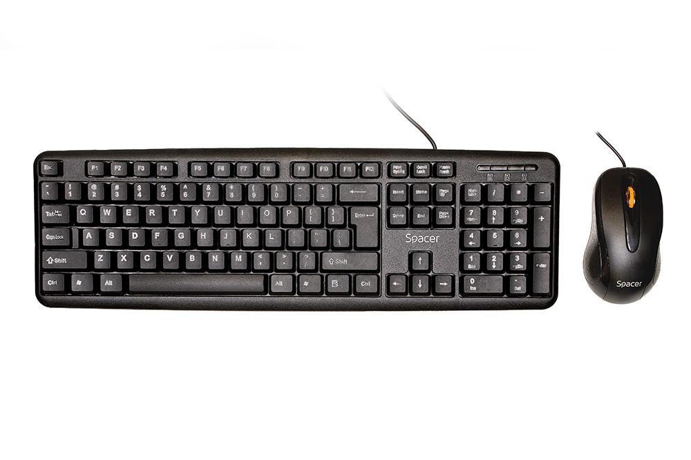 Kit Wired tastatura si mouse SPACER SPDS-S6201, taste numerice, Negru [2]