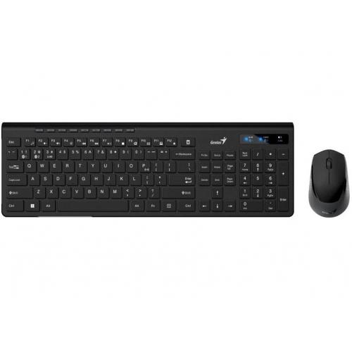 Kit wireless Genius, tastatura wireless 104 taste (multimedia) + mouse wireless 1200dpi, 3 butoane, BT 5.3 + 2.4G, interfata USB, negru [2]