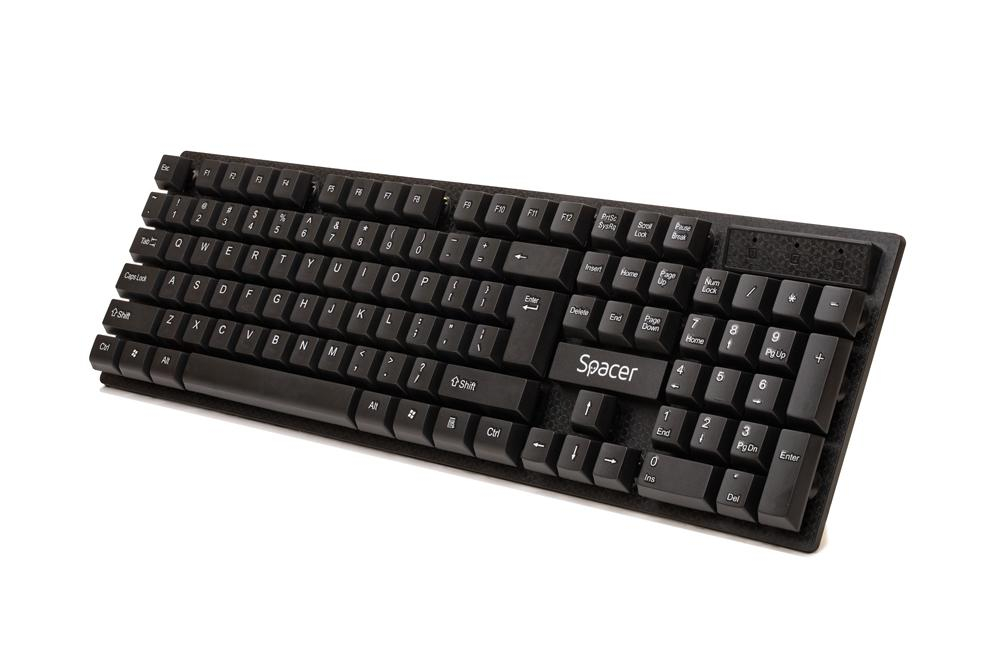 Kit wireless tastatura si mouse SPACER SPDS-1100, taste numerice, negru [2]