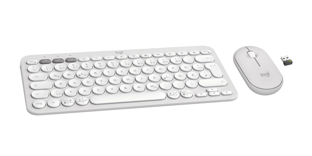 Logitech 920-012204 keyboard Mouse included Universal RF Wireless + Bluetooth QWERTZ German White [3]