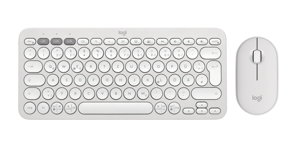 Logitech 920-012204 keyboard Mouse included Universal RF Wireless + Bluetooth QWERTZ German White [2]