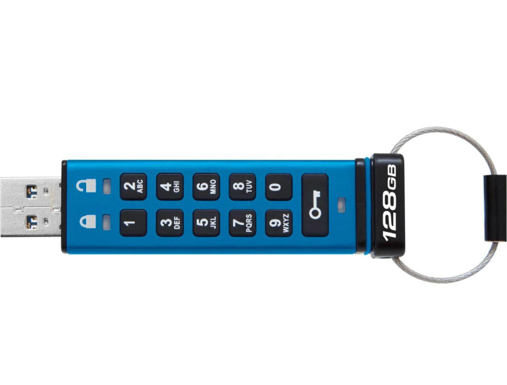 Memorie USB Kingston IronKey Keypad 200 128GB, USB 3.2, Albastru [2]