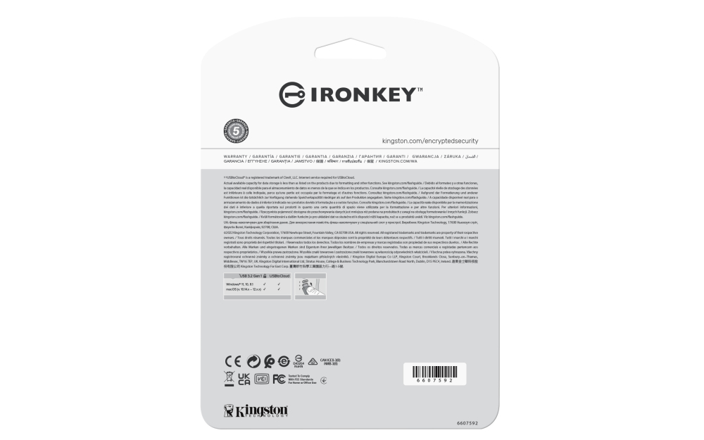 Memorie USB Kingston IronKey Keypad 200 64GB, USB Type-A, Argintiu [5]