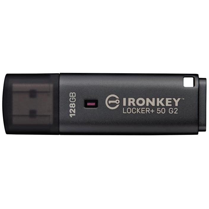 Memorie USB Kingston IronKey Locker+ 50 G2 128 GB, USB Type-A, Negru [1]