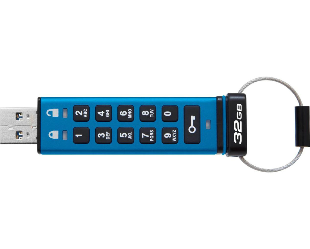 Memorie USB Kingston Keypad 200 32 GB, USB 3.2, Albastru [2]
