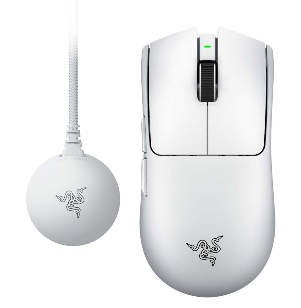 Mouse Optic Razer Viper V4 Pro, Bluetooth/USB Wireless/USB, White [2]