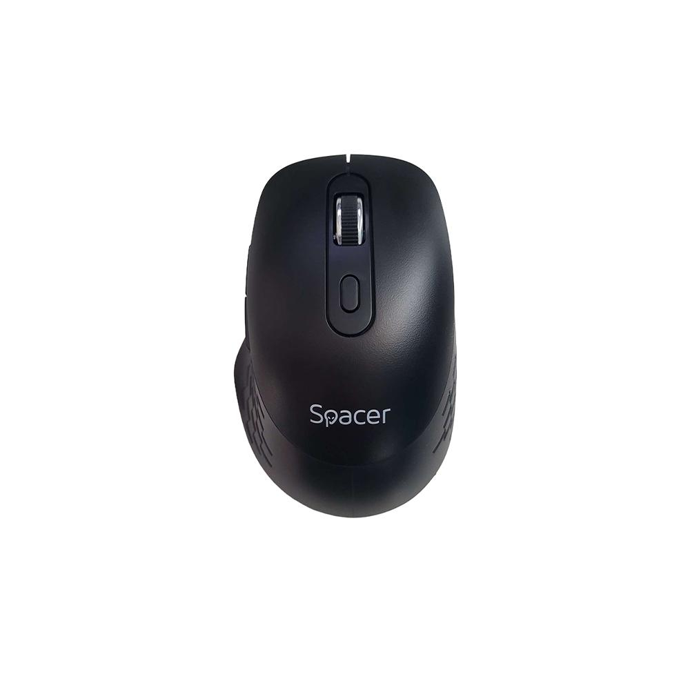 Mouse Spacer, PC sau NB, wireless, 2.4GHz + Bluetooth 5.1, optic, max.1600 dpi, butoane/scroll 6/1,buton ON/OFF, negru,baterii AAAx2 incluse [2]