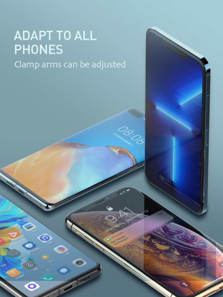 Suport auto telefon Gravity Serioux CH03, Material: ABS+ aluminium, mod de instalare: tip cataramă, poziție de fixare: aerisire, culoare: negru, potrivit pentru: telefon mobil [9]