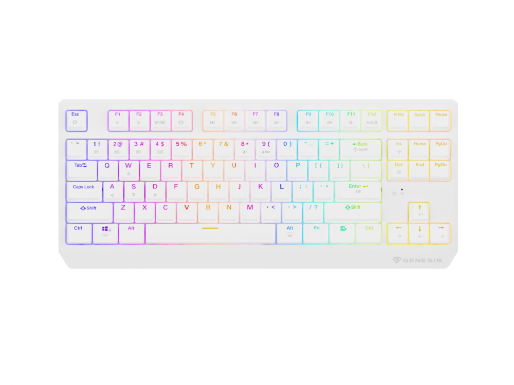 Tastatura gaming mecanica wireless Genesis Thor 230 TKL, iluminare RGB, 87 taste, 11 butoane multimedia, alb [8]