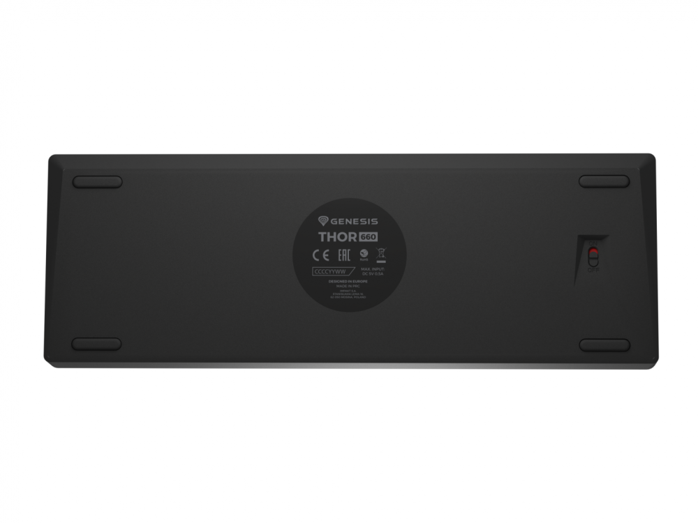 Tastatura gaming mecanica wireless Genesis Thor 660 G2 60% , iluminare RGB, switch-uri Brown, 61 taste, 13 butoane multimedia, negru [3]