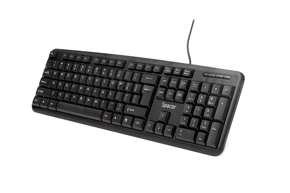 Tastatura Spacer SPKB-S62 cu fir, USB, 104 taste, anti-spill, negru [3]