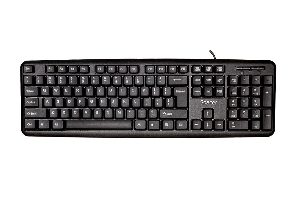 Tastatura Spacer SPKB-S62 cu fir, USB, 104 taste, anti-spill, negru [2]