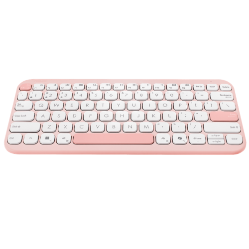 Tastatură wireless ASUS Marshmallow KW100, Bluetooth 5.0, multi-device (3 dispozitive), scissor keys cursă 1,6 mm, 2 niveluri kickstand, 2×AAA autonomie până la ~24 luni, dimensiuni 282×130×18,4 mm, greutate 374,8 g, compatibilă Windows, ChromeOS, macOS, iOS, iPadOS [2]