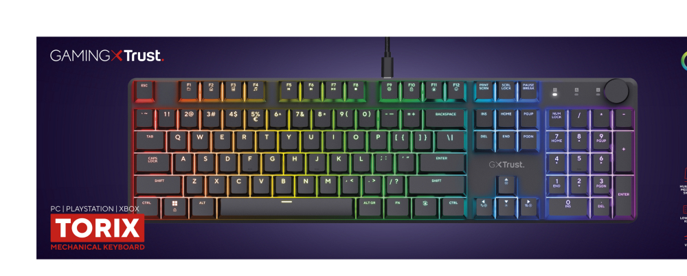 Trust GXT 866 TORIX keyboard Gaming USB QWERTY US International Black [7]