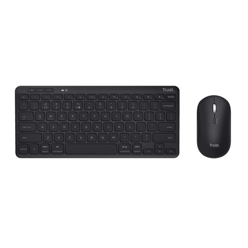 Trust Kit Wireless keyboard+mouse Lyra, mouse optic, rezolutie maxima 1200 DPI, conectivitate wireless, intefata USB-C, USB-A, negru [7]