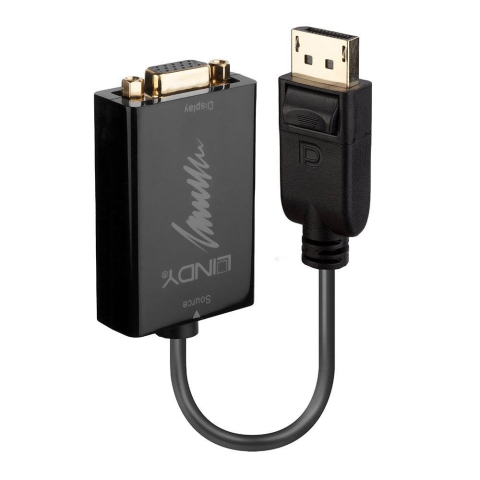 Cabluri Video - Adaptor Activ Lindy LY-41006, DisplayPort to VGA, negru