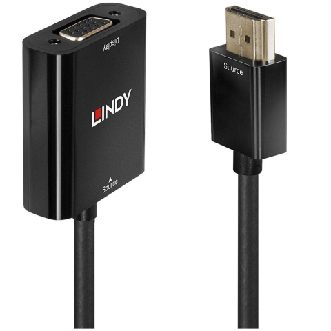Cabluri Video - Adaptor Lindy LY-38291 HDMI 1.3 to VGA Converter, negru