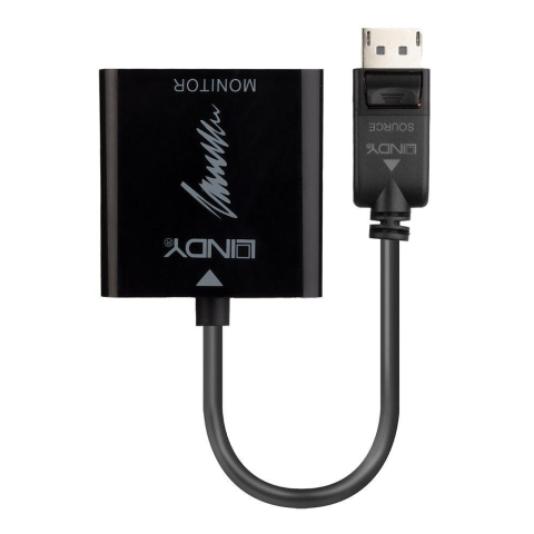 Cabluri Video - Adaptor Lindy LY-41068, DisplayPort 1.2 to HDMI 2.0 18G Active, negru