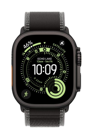 Wearables - Apple Watch 49mm Black/Charcoal Trail Loop - S/M - Black Titanium Finish