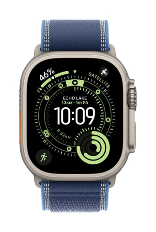 Bratari fitness - Apple Watch 49mm Blue/Bright Blue Trail Loop - S/M - Black Titanium Finish