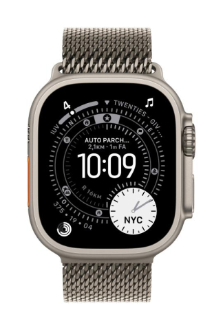Bratari fitness - Apple Watch 49mm Natural Titanium Milanese Loop - Small