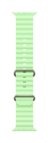 Wearables - Apple Watch 49mm Neon Green Ocean Band - Natural Titanium Finish