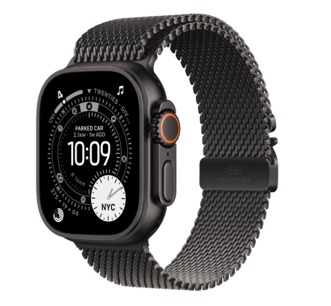 Apple Watch Ultra 3 GPS + Cellular 49mm Black Titanium Case with Black Titanium Milanese Loop - Medium [1]