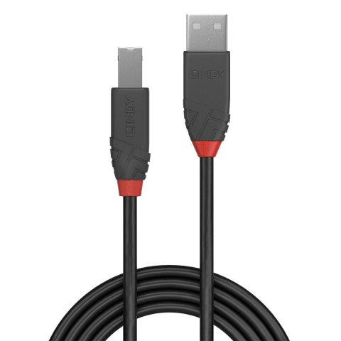 Cabluri periferice - Cablu Lindy 0.2m USB 2.0 Tip A la Tip B, Anthra Line