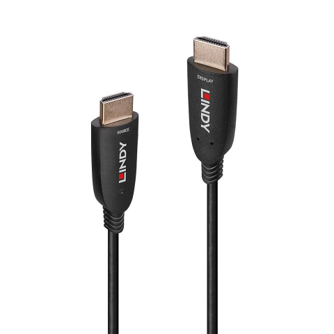 Cabluri Video - Cablu Lindy 10m Hybrid HDMI 8k60, latime de banda suportata 48Gbps, rezolutie maxima 7680x4320@60Hz 4:2:0 10bit, 3840x2160@120Hz 4:4:4 10bit