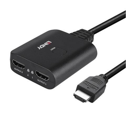 Cablu Lindy 2 porturi HDMI 4K60, latime de banda suportata 18Gbps, Chipset: GSV2006, lungime cablu 500 mm  negru [4]