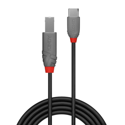 Cabluri periferice - Cablu Lindy 2m USB 2.0 Tip A la Tip B, Anthra Line