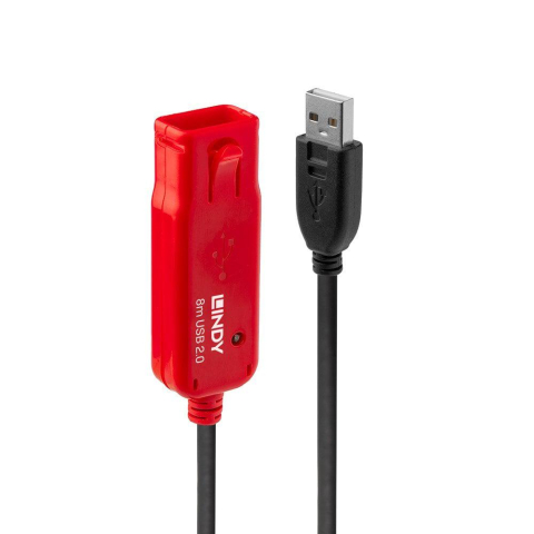 Cabluri periferice - Cablu Lindy Active ExtensionPro LY-42780, USB 2.0, 8m, negru