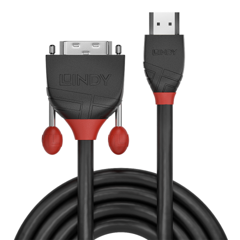 Cabluri Video - Cablu Lindy HDMI to DVI-D Cable, lungime 5m, rezolutie maxima 1920x1200@ 60Hz, latime de banda suportata 4.95 Gbps, negru