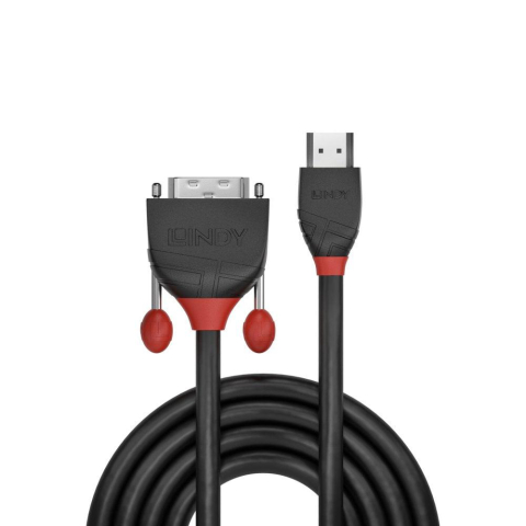 Cabluri Video - Cablu Lindy LY-36273, HDMI to DVI-D, 3m, Black Line