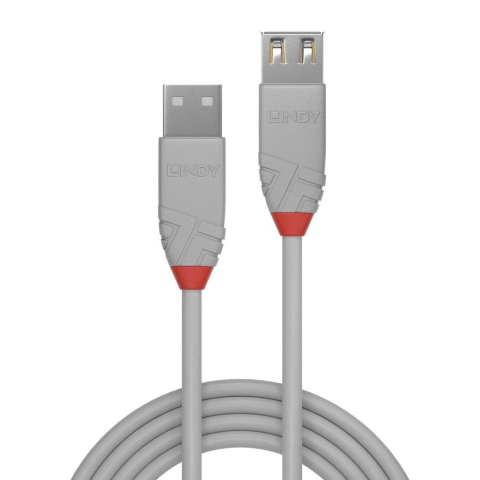 Cabluri periferice - Cablu Lindy LY-36714, USB 2.0 Type A Extension, 3m, Anthra Line