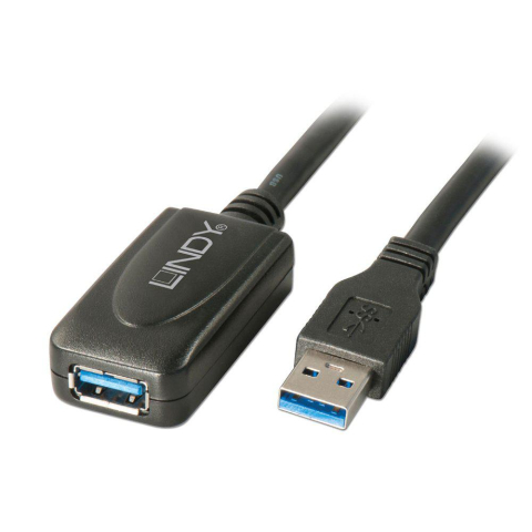 Cabluri periferice - Cablu Lindy LY-43155, USB 3.0 Extension, 5m, negru