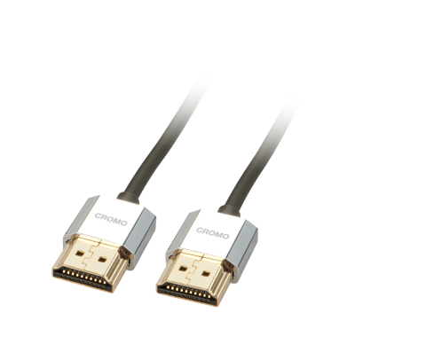 Cabluri Video - Cablu Lindy Slim 1m High Speed HDMI, Cromo