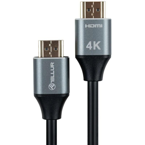 Cabluri periferice - Cablu Tellur High Speed HDMI 2.0 4k, viteza 18Gbps, plug-plug, tata- tata, lungime cablu 1.5m, negru