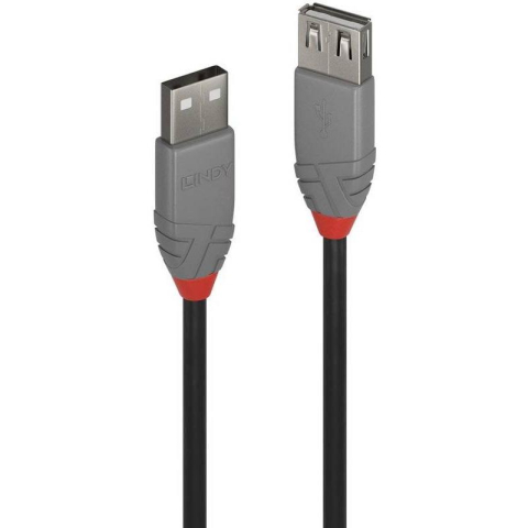 Cabluri periferice - Cablu transfer date Lindy LY-36705, USB 2.0 Male tip A - USB 2.0 Female, 5 m, Anthra Line