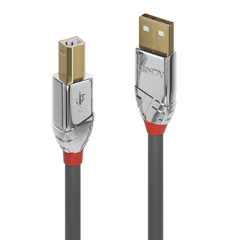Cabluri periferice - Cablu transfer Lindy LY-36644, USB 2.0 Type A to B, 5m, Cromo Line