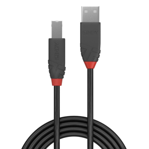 Cablu transfer Lindy LY-36673, USB 2.0 Type A to B, 2m, Anthra Line [1]