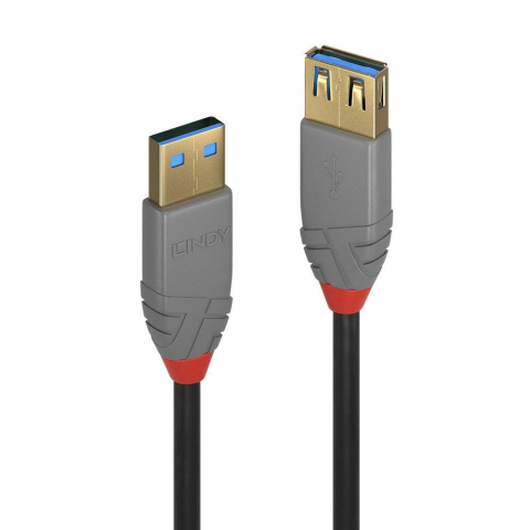 Cabluri periferice - Cablu transfer Lindy LY-36761, USB 3.1 Extension, 1m, Anthra Line