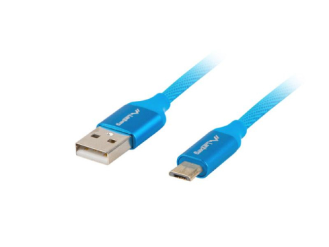 Cabluri periferice - Cablu USB Micro(M)  USB-A(M) 2.0 1 m albastru Premium QC 3.0